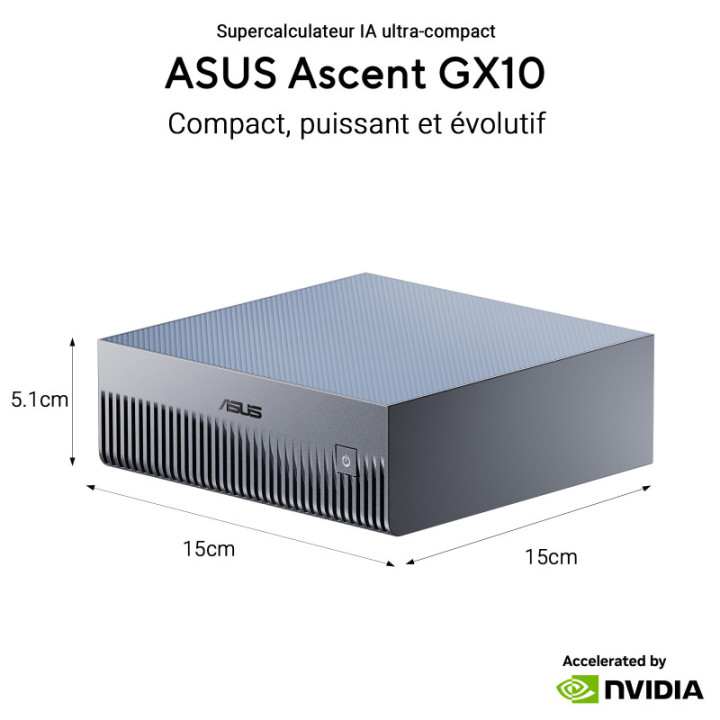 ASUS ASCENT GX10 GX10-GG0003BN GB10 128 GO LPDDR5X-SDRAM MINI PC GRIS 