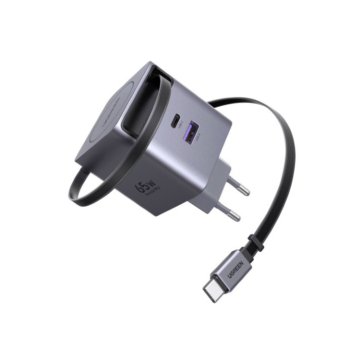 UGREEN CHARGEUR RAPIDE 65 W + CABLE AVEC ROULEAU *65825 