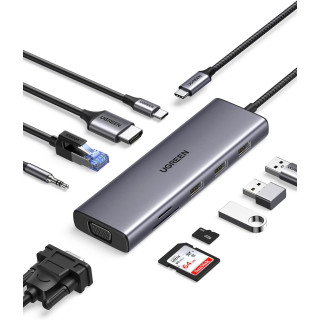 UGREEN HUB 10 EN 1 3XUSB3.2/USB-C/HDMI 4K *15596 