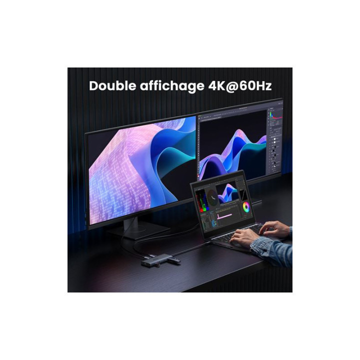 UGREEN HUB 10 EN 1 3XUSB3.2/USB-C/HDMI 4K *15596 