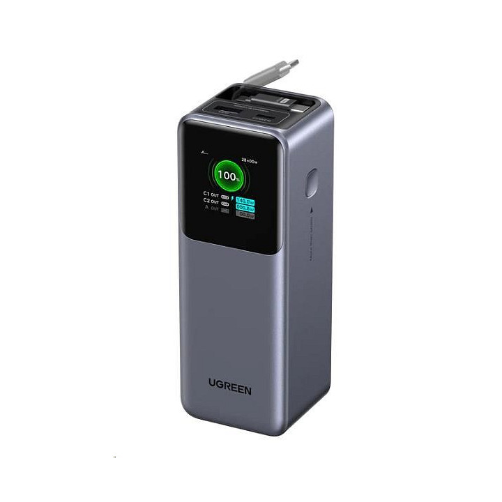 UGREEN POWER BANK 165W 20000 MAH + CABLE USB-C RETRACTABLE *55987B 