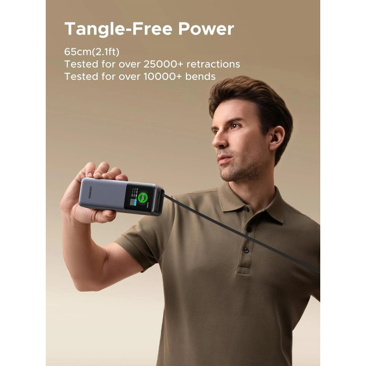 UGREEN POWER BANK 165W 20000 MAH + CABLE USB-C RETRACTABLE *55987B 