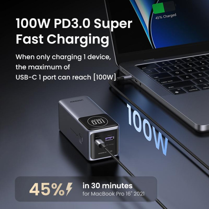 UGREEN BATTERIE D'URGENCE TOUR 12000MAH 100W *35526B 