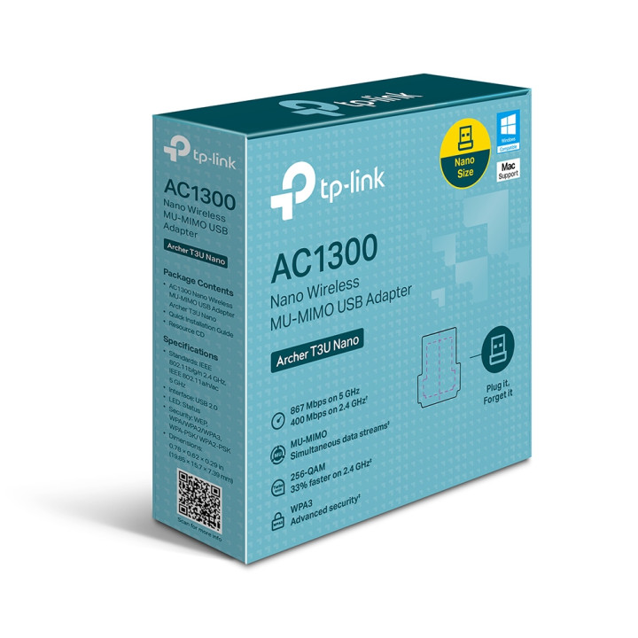 TP-LINK CLE USB NANO WIFI AC 1300 - ARCHER T3U NANO 