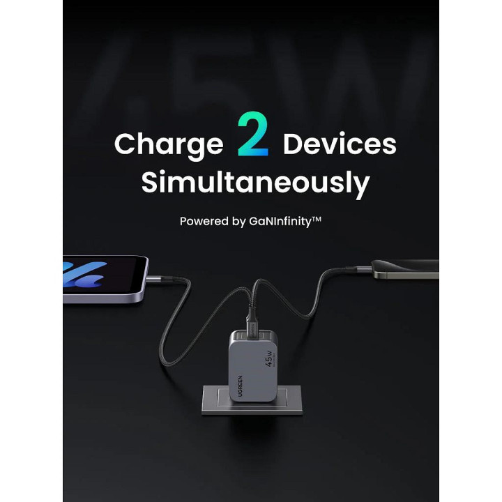 UGREEN CHARGEUR SECTEUR GAN 45W PD *35008 