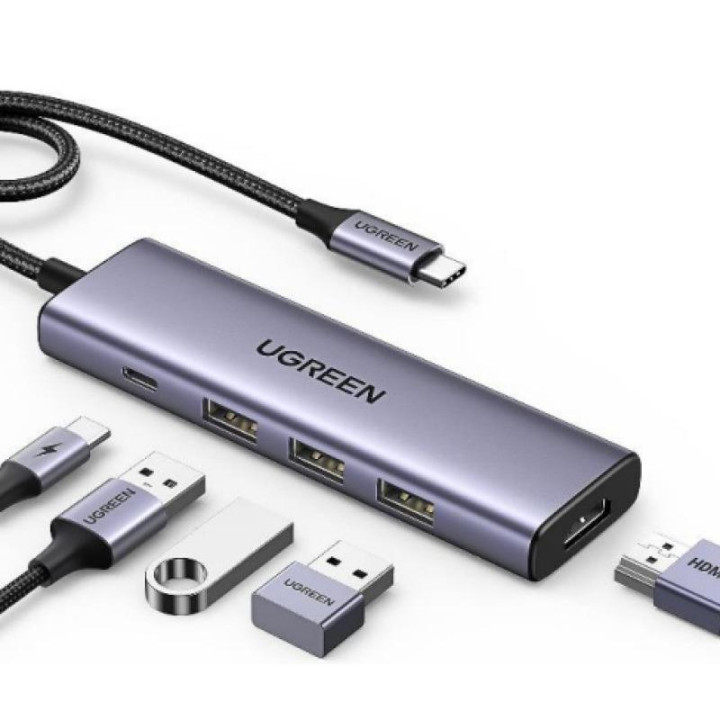 UGREEN HUB 5 EN 1 3XUSB3.2/USB-C/HDMI 4K *15596 