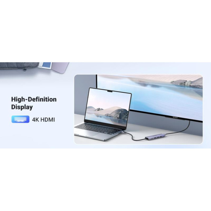 UGREEN HUB 5 EN 1 3XUSB3.2/USB-C/HDMI 4K *15596 