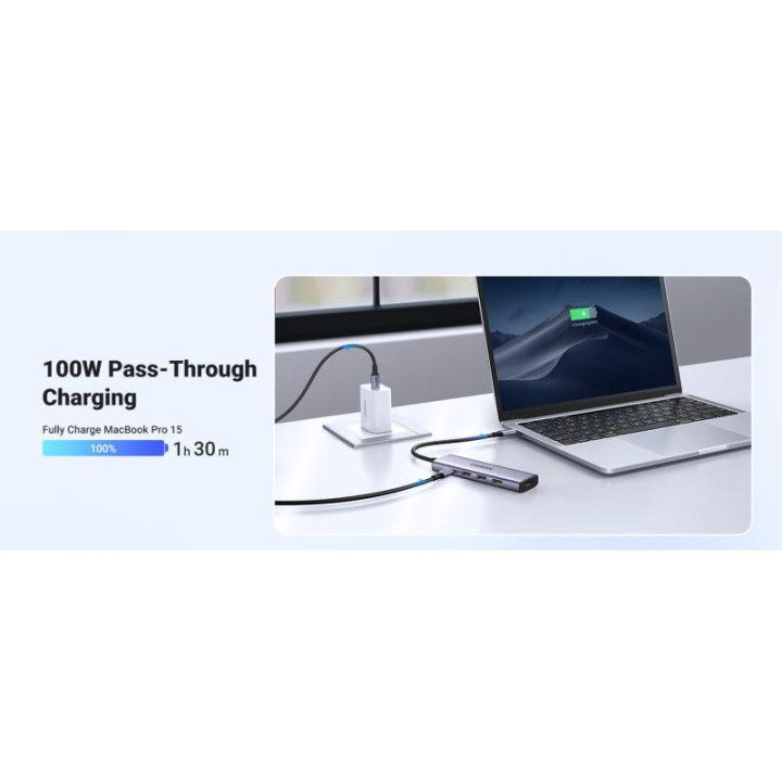 UGREEN HUB 5 EN 1 3XUSB3.2/USB-C/HDMI 4K *15596 