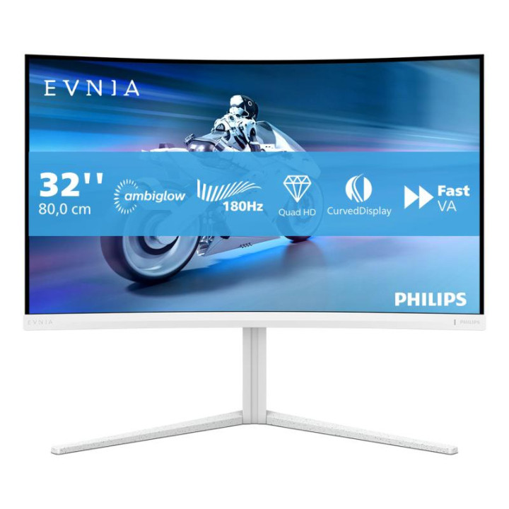 Philips 32 CURVE QHD/180HZ/FAST-VA/0.5MS/AMBIGLOW/BLANC