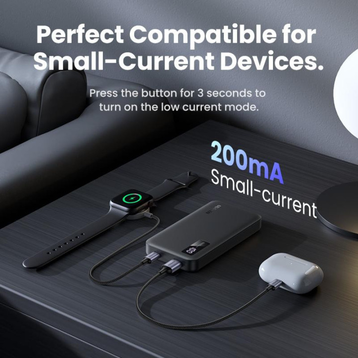 UGREEN BATTERIE EXTERNE USB-C+USB-A/10000MAH/20W/NOIR 