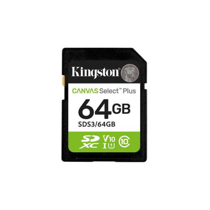 KINGSTON CARTE MEMOIRE 64GB SDXC CANVAS SELECT PLUS *SDS3/64GB 