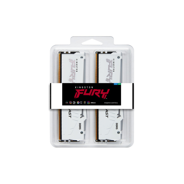 KINGSTON TECHNOLOGY FURY BEAST 32GB 6000MT/S DDR5 CL30 DIMM (KITS DE 2) WHITE RGB EXPO 