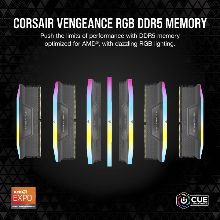 CORSAIR CMH32GX5M2E6000Z36 RGB (2X16GO DDR5 6000 PC48000) 