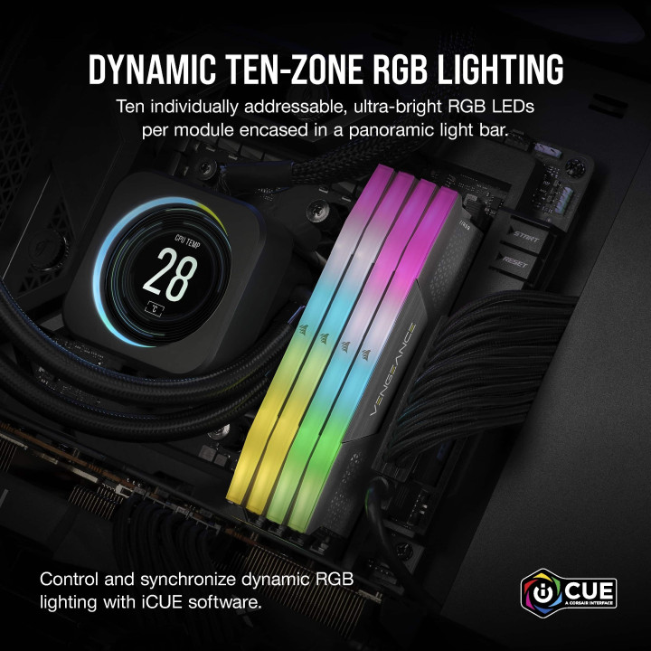 CORSAIR CMH32GX5M2E6000Z36 RGB (2X16GO DDR5 6000 PC48000) 