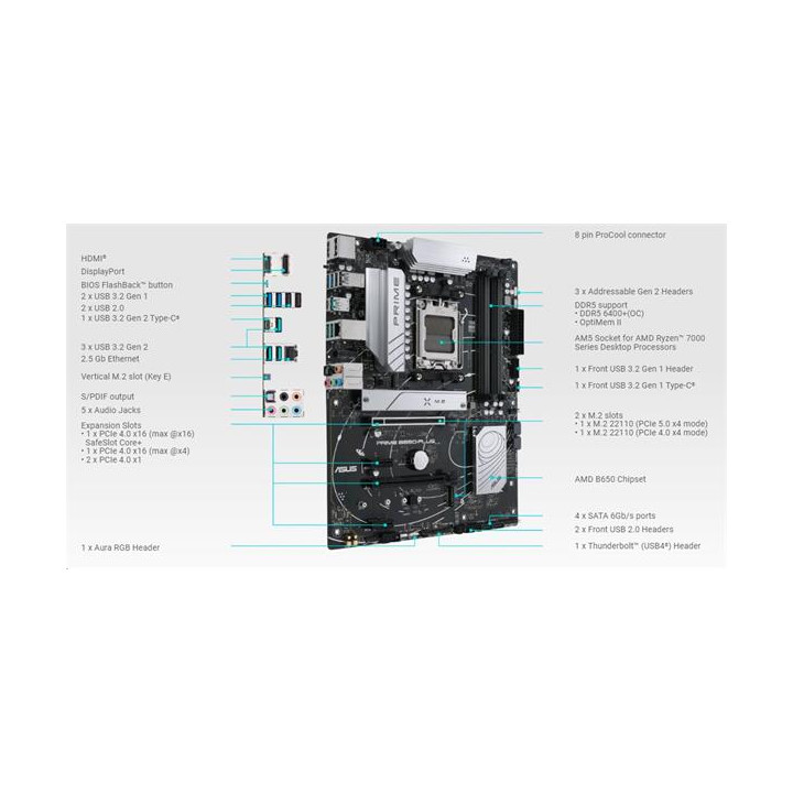 ASUS PRIME B650-PLUS - B650/AM5/ATX 