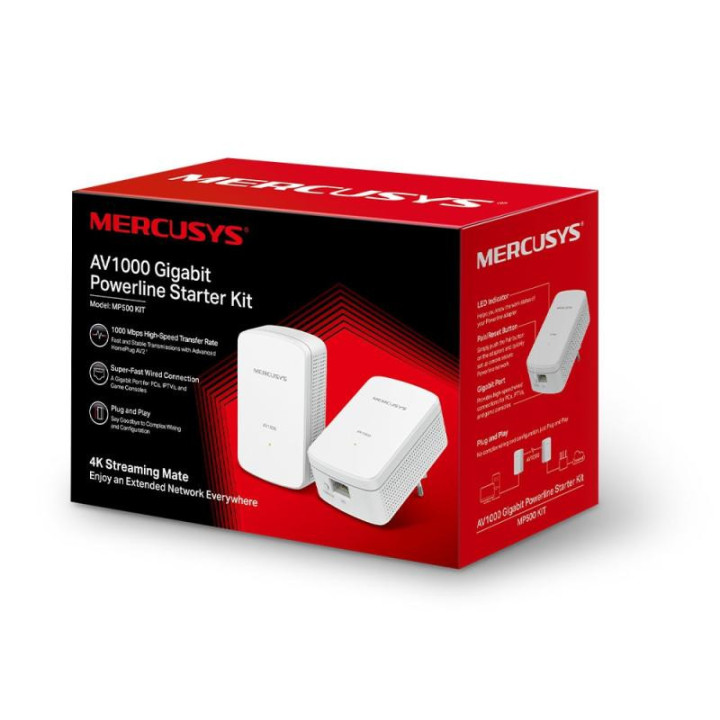 MERCUSYS AV1000 GIGABIT POWERLINE STARTER KIT 