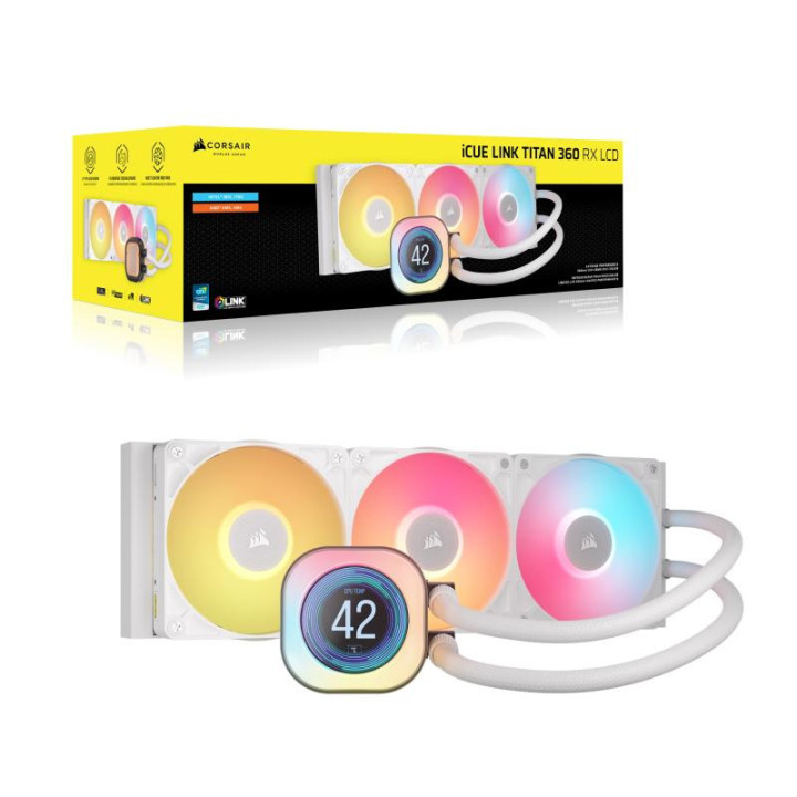 CORSAIR ICUE LINK TITAN - 360 RX LCD AIO/360MM - BLANC 