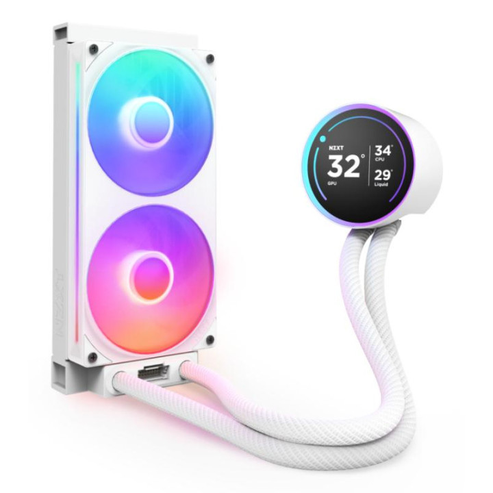 NZXT KRAKEN ELITE 240 RGB PROCESSEUR REFROIDISSEUR DE LIQUIDE TOUT-EN-UN 12 CM BLANC 1 PIECE(S) 