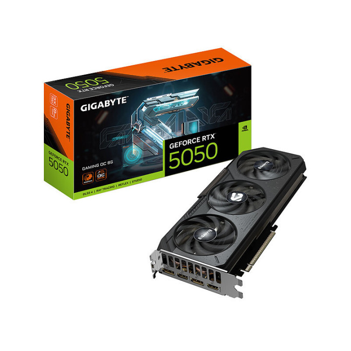 GIGABYTE GEFORCE RTX 5050 GAMING OC 8G CARTE GRAPHIQUE - 8GB GDDR6. 128BIT. PCI-E 5.0. 2632MHZ FREQUENCE DU C?UR. 2 X DP. 2 X HD