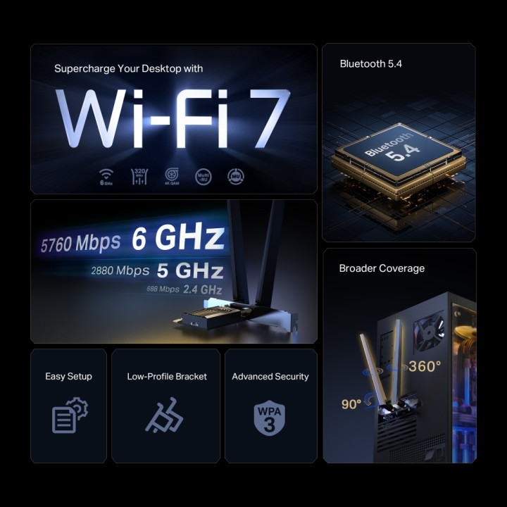 TP-LINK TBE552E - WIFI 7 BE9300 / BLUETOOTH 5.4 