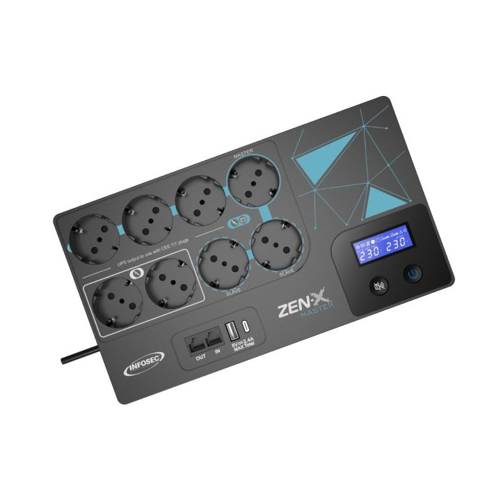 INFOSEC ZEN-X MASTER 600 FR/SCHUKO - 600VA 8 PRISES 