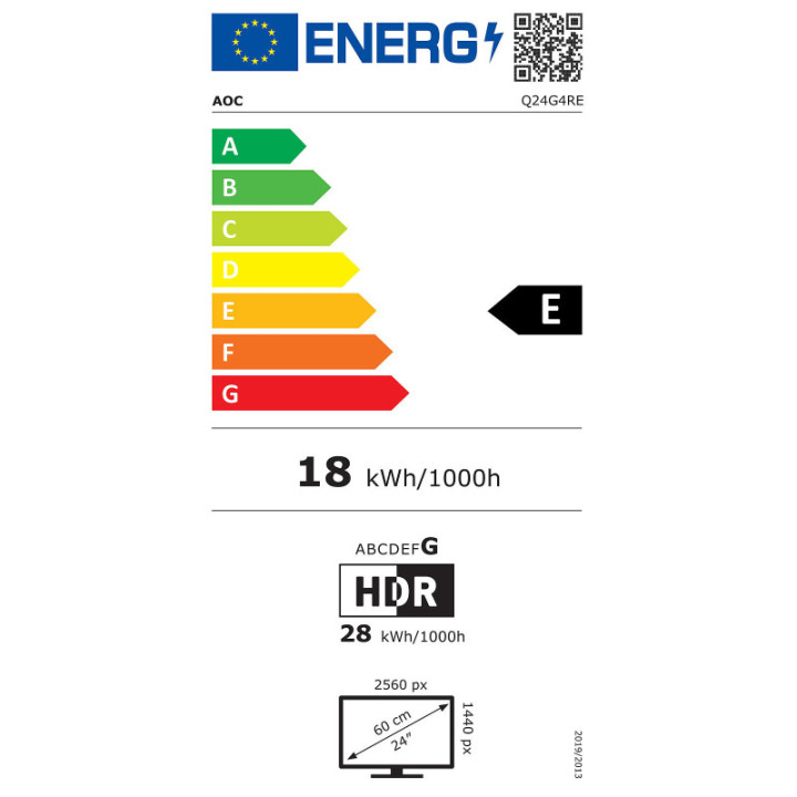 AOC G4 Q24G4RE ECRAN PLAT DE PC 60.5 CM (23.8) 2560 X 1440 PIXELS QUAD HD LED NOIR. ROUGE 