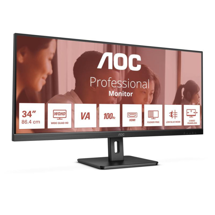 AOC U34E2M ECRAN PLAT DE PC 86.4 CM (34) 3440 X 1440 PIXELS WIDE QUAD HD NOIR 