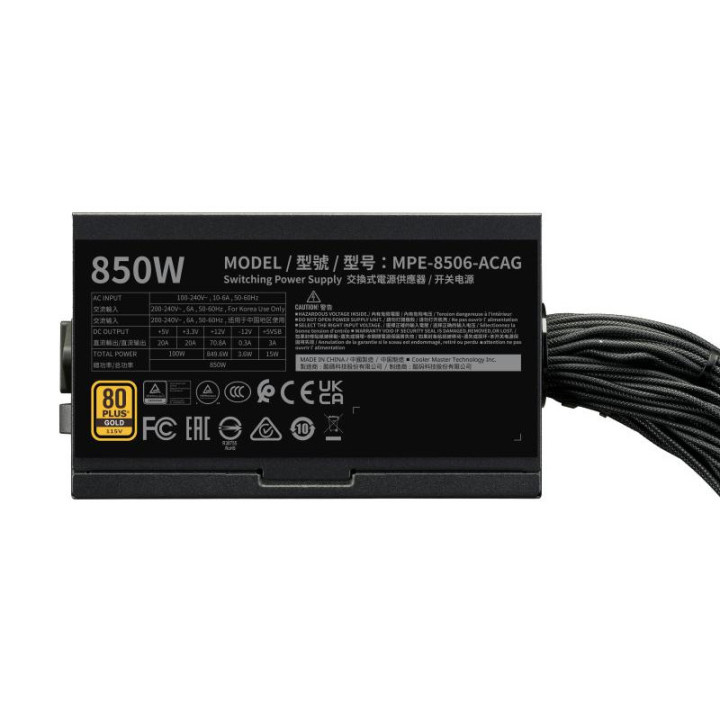COOLER MASTER ATX 850W - 80+ GOLD - MWE 850 V3 NOIR 