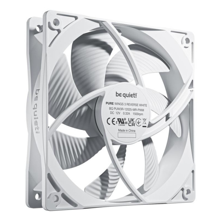 BE QUIET! LIGHT WINGS 120 MM PWM REVERSE WHITE | VENTILATEUR PC REVERSE NOIR | PACK DE 3 