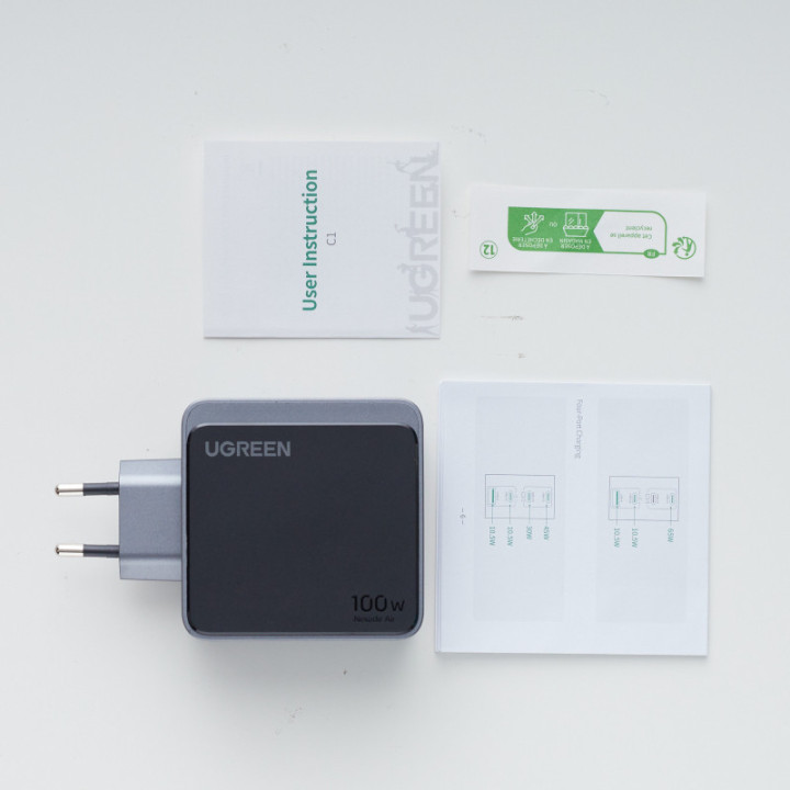UGREEN CHARGEUR NEXODE S USB-A+3XUSB-C/4PORTS/100W/GRIS 