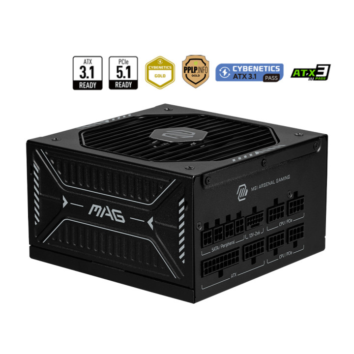 MSI ATX 850W - 80+ GOLD - MAG A850GLS PCIE5 NOIR 