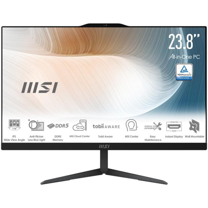 MSI MODERN AM242 1M-1084FR INTEL CORE 3 100U 60.5 CM (23.8) 1920 X 1080 PIXELS PC ALL-IN-ONE 8 GO DDR5-SDRAM 512 GO SSD WINDOWS 