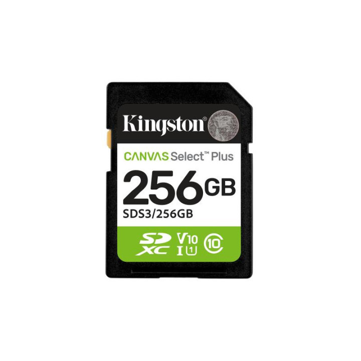 KINGSTON TECHNOLOGY 256 GO SDXC CANVAS SELECT PLUS GEN3 150 MO/S C10 UHS-I U1 V10 