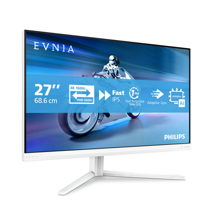 Philips 27 4K/160HZ FHD/320HZ F-IPS/AMBIGLOW/USB-C/BLANC