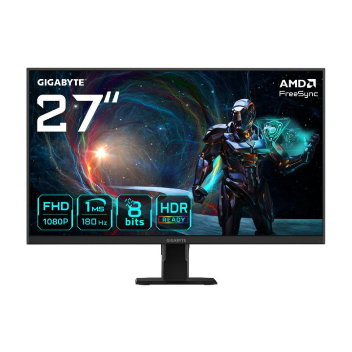 GIGABYTE GS27FA MONITEUR DE JEU 27 FHD - 1920 X 1080. 180HZ. 1MS. 300 CD/M2. FREESYNC. HDR READY. HDMI 2.0. DISPLAYPORT 1.4 
