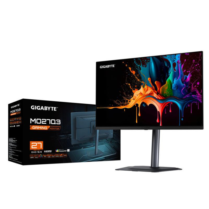 GIGABYTE MO27Q3 MONITEUR GAMING OLED 27? QHD - 2560 X 1440. 360HZ. 0.03MS. 250 CD/M2. G-SYNC COMPATIBLE. FREESYNC PREMIUM PRO. D