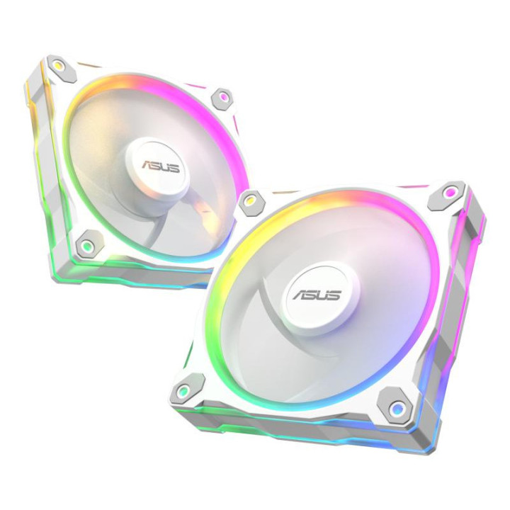 ASUS PRIME MR120 FAN ARGB REVERSE WHITE BOITIER PC VENTILATEUR 12 CM BLANC 