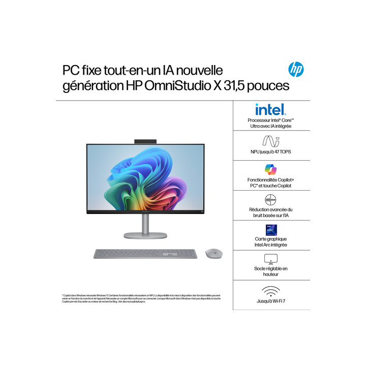 HP OMNISTUDIO 32 4K/U5-226V/16GO/1TO/WEBCAM/W11