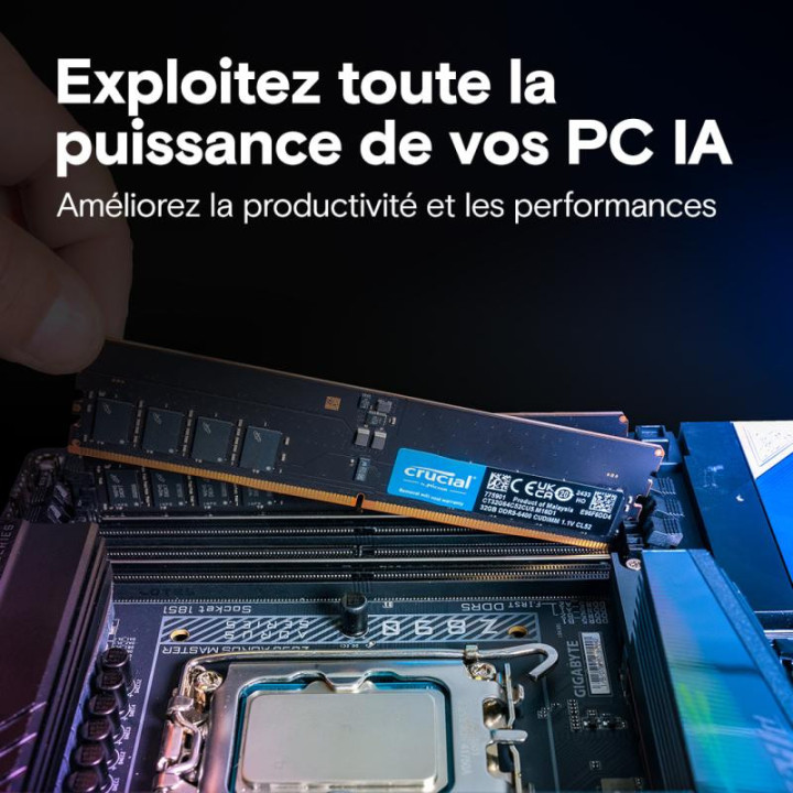 CRUCIAL CT32G64C52CU5 MODULE DE MEMOIRE 32 GO 1 X 32 GO DDR5 6400 MT/S 288-PIN DIMM 