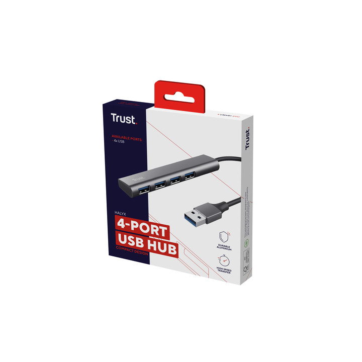 TRUST HUB USB-A HALYX 4 PORTS USB 3.2 