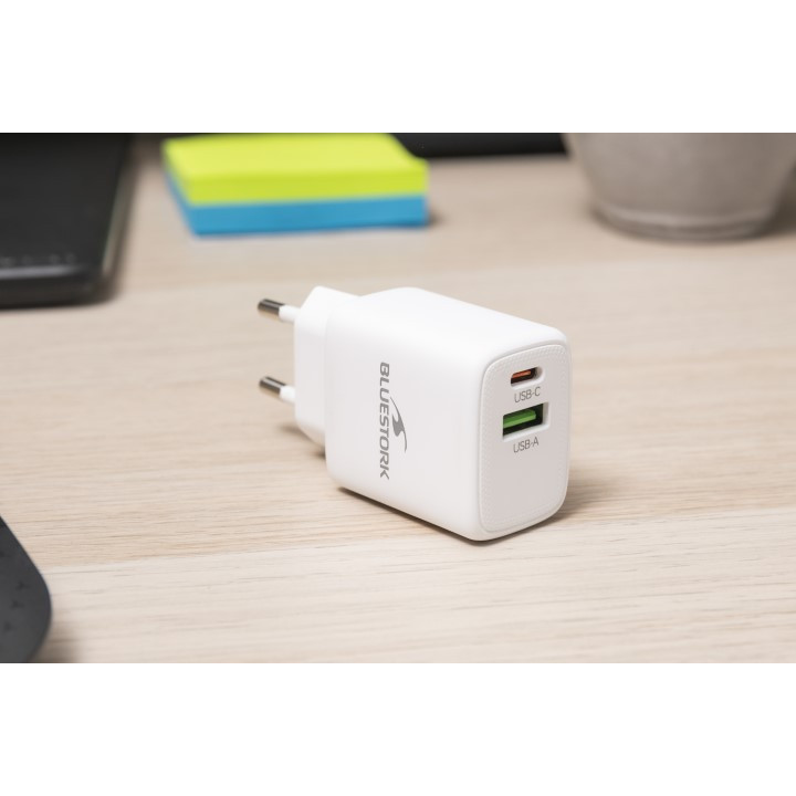 BLUESTORK CHARGEUR USB/2 PORTS/30W/BLANC 