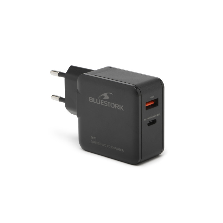 BLUESTORK GAN TECH 65W - USB-C/A - NOIR 