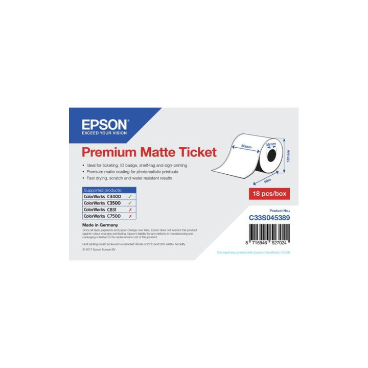 EPSON ROULEAU PAPIER MATTE 80M