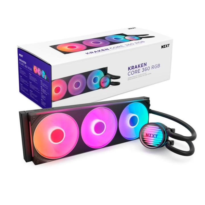 NZXT KRAKEN CORE 360 RGB - 360MM - NOIR 