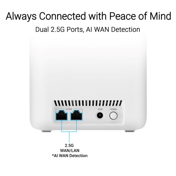 ASUS ROUTEUR WIFI 7 MESH - ZENWIFI BD4 X2 BLANC 