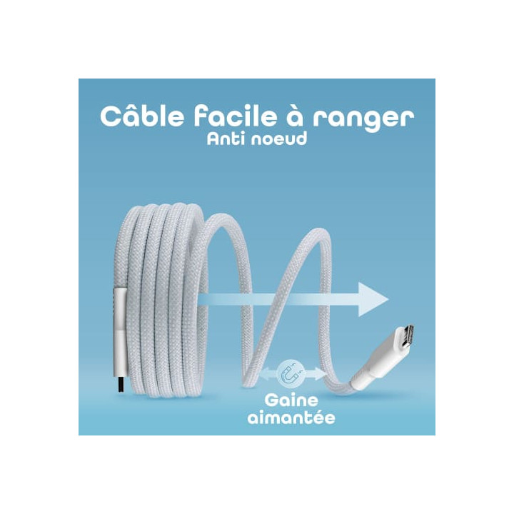 T'nB CABLE USB-C VERS USB-C - 1.5M - BLEU