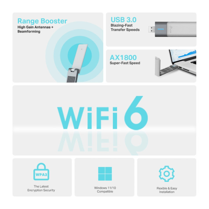 TP-LINK ARCHER TX20UH - WIFI 6 AX1800 - USB 3.0 