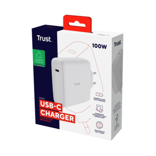TRUST ALIMENTATION UNIVERSELLE MAXO USB-C 100W BLANC 