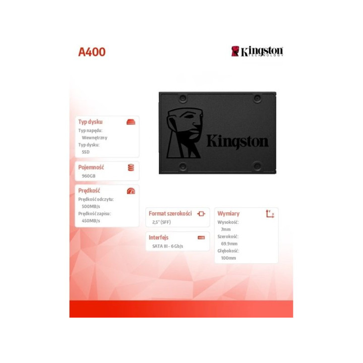 KINGSTON 960GB A400 SATA3 2.5 