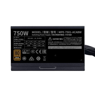 Cooler Master MWE 750 Bronze 230V V2 unité d'alimentation d'énergie 750 W 24-pin ATX ATX Noir